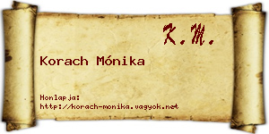 Korach Mónika névjegykártya